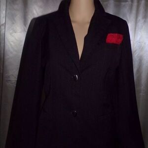 Amanda Smith Red Striped Black Blazer sz.4 petite
